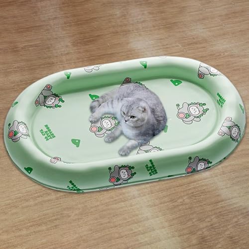 skyrabbiter Katzenwasserbett für den Sommer, Kühlmatte für Haustiere, Kuhlmatte für Hund und Katze mit Ungiftiges Gel,Selbstkühlende Kissen, Kühl Hundedecke, Kaltgelpad für Katzen (E) von skyrabbiter