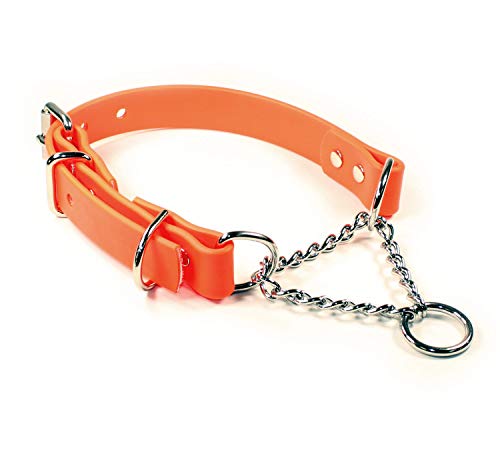 Martingale-Hundehalsband, verstellbar, wasserdicht, halbe Karo, Edelstahl, Größe M/L: 40,6 - 50,8 cm, Orange Martingale-Hundehalsband, verstellbar, wasserdicht, halbe Karo, Edelstahl, Größe M/L: 40,6 - 50,8 cm, Orange von sleepy pup