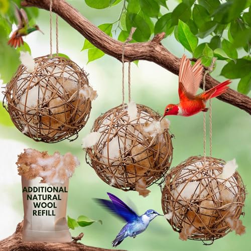 Kolibri-Nester – Vogel-Nistmaterial Halter für Wildvögel – Kolibri-Hausmaterialien Geschenke für Vogelbeobachtung Naturliebhaber – Nachfüllbare Vogel-Niststation für den Außenbereich, um ein Nest zu Kolibri-Nester – Vogel-Nistmaterial Halter für Wildvögel – Kolibri-Hausmaterialien Geschenke für Vogelbeobachtung Naturliebhaber – Nachfüllbare Vogel-Niststation für den Außenbereich, um ein Nest zu von slivche