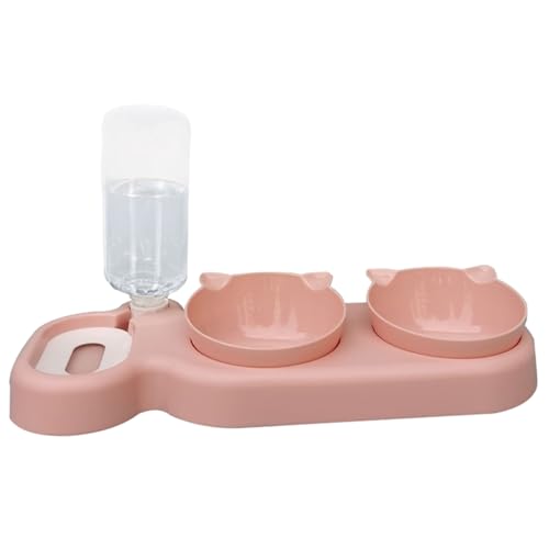 Doppelter Katzenfutternapf & Wassernapf | Haustiernapf mit automatischer Tränkflasche - ideal für Futter und Wasser für kleine oder mittelgroße Hunde und Katzen Doppelter Katzenfutternapf & Wassernapf | Haustiernapf mit automatischer Tränkflasche - ideal für Futter und Wasser für kleine oder mittelgroße Hunde und Katzen von smai
