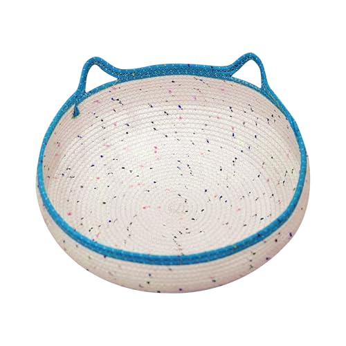 Haustier-Schlafbett, kein klebriges Haar, Katzenbettkorb – Baumwollseil, Sommer, kühles Nest mit niedlichem Katzenohr-Design, Kätzchen-Kratzbrett Haustier-Schlafbett, kein klebriges Haar, Katzenbettkorb – Baumwollseil, Sommer, kühles Nest mit niedlichem Katzenohr-Design, Kätzchen-Kratzbrett von smai