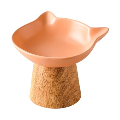 Kippbares Futternapf-Set | Keramik-Katzenfutternäpfe mit erhöhtem Ständer | rutschfester Holzboden für stabile Mahlzeiten, ideal für Hunde und Katzen Kippbares Futternapf-Set | Keramik-Katzenfutternäpfe mit erhöhtem Ständer | rutschfester Holzboden für stabile Mahlzeiten, ideal für Hunde und Katzen von smai