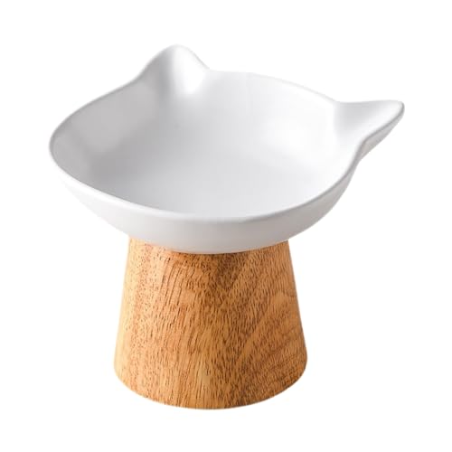 Kippbares Futternapf-Set | Keramik-Katzenfutternäpfe mit erhöhtem Ständer | rutschfester Holzboden für stabile Mahlzeiten, ideal für Hunde und Katzen Kippbares Futternapf-Set | Keramik-Katzenfutternäpfe mit erhöhtem Ständer | rutschfester Holzboden für stabile Mahlzeiten, ideal für Hunde und Katzen von smai