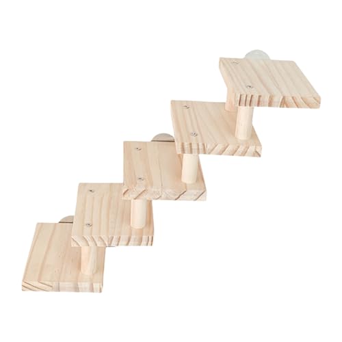 Stabile Hamsterkäfigleiter | Holz-Bissbrücke, kaufeste Kletterplattform Spielzeug | Entwickelt für Chinchillas, Meerschweinchen, kleine Schweinchen von smai
