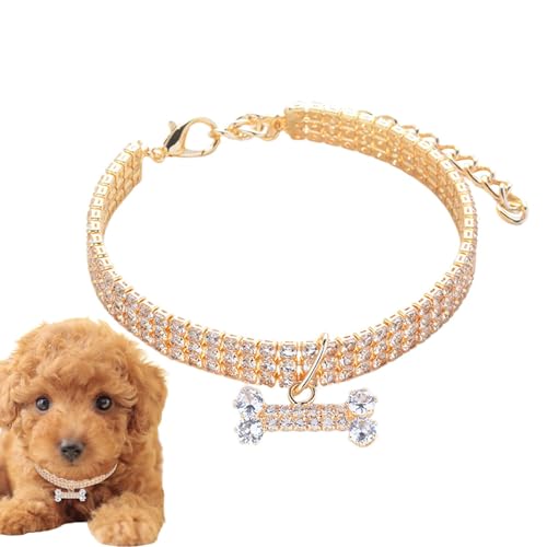 Strass-Hundehalsband – 3 Reihen glitzernder Strass-Knochen-Anhänger für Katze und Hund, glitzernder Strass-Knochen-Schmuck, Party, Hochzeitszubehör Strass-Hundehalsband – 3 Reihen glitzernder Strass-Knochen-Anhänger für Katze und Hund, glitzernder Strass-Knochen-Schmuck, Party, Hochzeitszubehör von smai