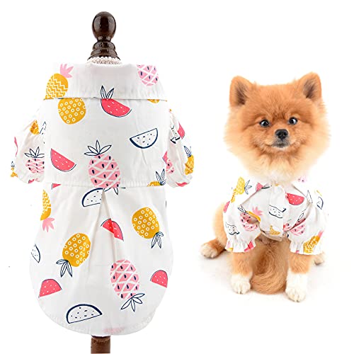 SMALLLEE_LUCKY_STORE Ananas-Hemd für kleine Hunde und Katzen, für den Strand, für den Sommer, Urlaub, für Welpen, Yorkie, Chihuahua, Kleidung von smalllee_lucky_store