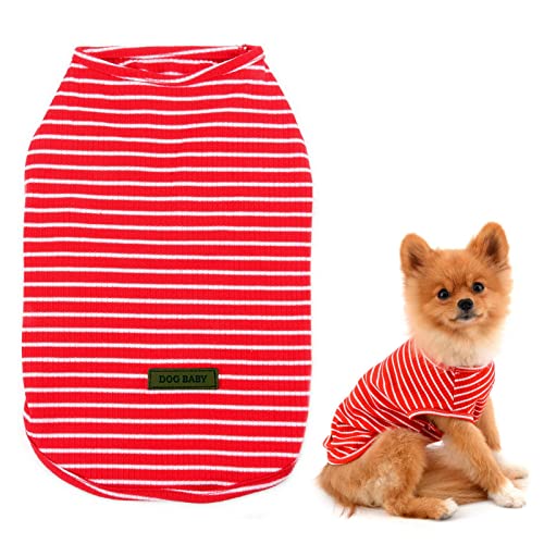 SMALLLEE_LUCKY_STORE Basic Pet Gestricktes Baumwoll-T-Shirt für kleine Hunde, Katzen, Jungen, Mädchen, Welpen, ärmelloses T-Shirt, Weste, weiche Chihuahua-Sommerkleidung, rot, klein SMALLLEE_LUCKY_STORE Basic Pet Gestricktes Baumwoll-T-Shirt für kleine Hunde, Katzen, Jungen, Mädchen, Welpen, ärmelloses T-Shirt, Weste, weiche Chihuahua-Sommerkleidung, rot, klein von smalllee_lucky_store