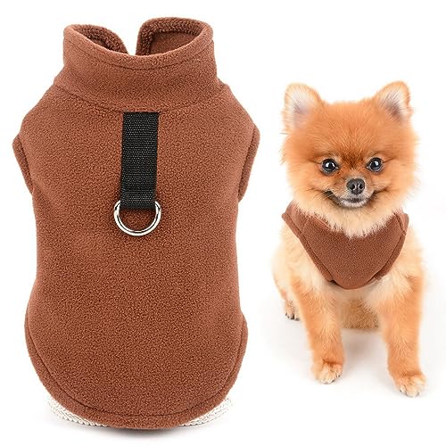 SMALLLEE_LUCKY_STORE Einfarbiger Welpen-Fleecepullover mit Ring für die Leine für kleine Hunde, Katzen, Jungen, Mädchen, Yorkie, Chihuahua, Kätzchen, warme Herbst-/Winterkleidung, Braun, Größe M SMALLLEE_LUCKY_STORE Einfarbiger Welpen-Fleecepullover mit Ring für die Leine für kleine Hunde, Katzen, Jungen, Mädchen, Yorkie, Chihuahua, Kätzchen, warme Herbst-/Winterkleidung, Braun, Größe M von smalllee_lucky_store