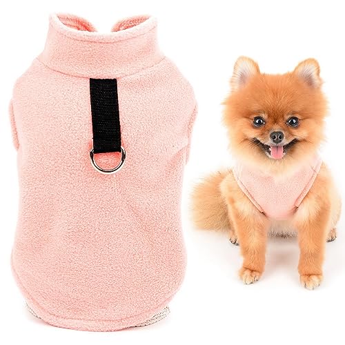 SMALLLEE_LUCKY_STORE Einfarbiger Welpen-Fleecepullover mit Ring für die Leine für kleine Hunde, Katzen, Jungen, Mädchen, Yorkie, Chihuahua, Kätzchen, warme Herbst-/Winterkleidung, Rosa, Größe M SMALLLEE_LUCKY_STORE Einfarbiger Welpen-Fleecepullover mit Ring für die Leine für kleine Hunde, Katzen, Jungen, Mädchen, Yorkie, Chihuahua, Kätzchen, warme Herbst-/Winterkleidung, Rosa, Größe M von smalllee_lucky_store