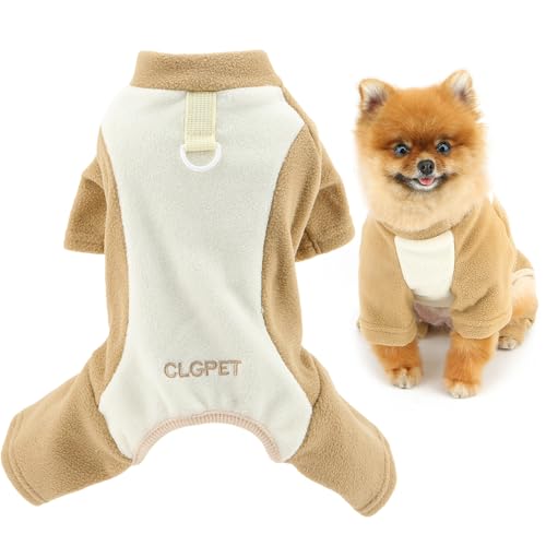 SMALLLEE_LUCKY_STORE Flauschiger Fleece-Hunde-Pyjama für X-Small und kleine Hunde, warmer Welpen-Overall mit D-Ring, Colorblock-Vierbein-Pullover, Pyjama, gemütlicher Winter-Herbst-Overall, Chihuahua SMALLLEE_LUCKY_STORE Flauschiger Fleece-Hunde-Pyjama für X-Small und kleine Hunde, warmer Welpen-Overall mit D-Ring, Colorblock-Vierbein-Pullover, Pyjama, gemütlicher Winter-Herbst-Overall, Chihuahua von smalllee_lucky_store