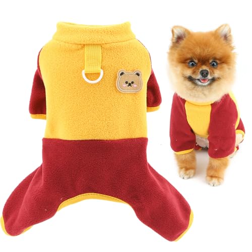 SMALLLEE_LUCKY_STORE Flauschiger Fleece-Hunde-Pyjama für extra kleine Hunde, Colorblock-Welpen-Overall mit D-Ring, gemütlicher, warmer Pullover, Winter, Herbst, Vierbein-Pullover, Pyjama, Chihuahua SMALLLEE_LUCKY_STORE Flauschiger Fleece-Hunde-Pyjama für extra kleine Hunde, Colorblock-Welpen-Overall mit D-Ring, gemütlicher, warmer Pullover, Winter, Herbst, Vierbein-Pullover, Pyjama, Chihuahua von smalllee_lucky_store