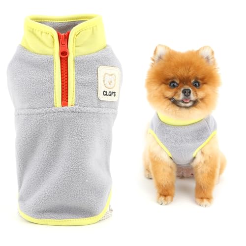 SMALLLEE_LUCKY_STORE Flauschiger Fleece-Hundepullover für extra kleine Hunde, Colorblock-Design, warm, Welpenweste mit halbem Reißverschluss und niedlichem Aufnäher, gemütlicher Rollkragen, Winter SMALLLEE_LUCKY_STORE Flauschiger Fleece-Hundepullover für extra kleine Hunde, Colorblock-Design, warm, Welpenweste mit halbem Reißverschluss und niedlichem Aufnäher, gemütlicher Rollkragen, Winter von smalllee_lucky_store