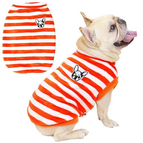 SMALLLEE_LUCKY_STORE Fleece Französische Bulldogge Pullover für kleine und mittelgroße Hunde, Regenbogen gestreifte Haustierwesten mit Doggy Patch, elastisches Welpen-Sweatshirt weich Winter Herbst SMALLLEE_LUCKY_STORE Fleece Französische Bulldogge Pullover für kleine und mittelgroße Hunde, Regenbogen gestreifte Haustierwesten mit Doggy Patch, elastisches Welpen-Sweatshirt weich Winter Herbst von smalllee_lucky_store