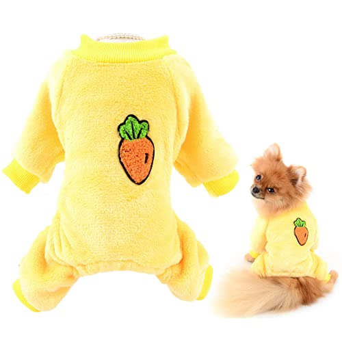 SMALLLEE_Lucky_Store Fleece-Schlafanzug für kleine Hunde und Katzen, niedliches Früchtendesign, kleine Hunde Katzen Welpen Pullover Mantel, Yorkie Chihuahua warme Winterkleidung von smalllee_lucky_store