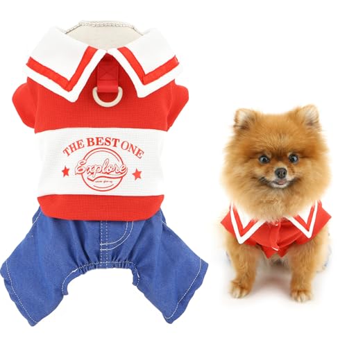 SMALLLEE_LUCKY_STORE Gestrickter Waffel-Hunde-Overall für kleine Hunde, Haustier-Outfit mit D-Ring, gestreift, Sommer, Frühling, dehnbar, Welpen-Shirt, Jeans, Hosen, Outfits, Chihuahua, Yorkie, SMALLLEE_LUCKY_STORE Gestrickter Waffel-Hunde-Overall für kleine Hunde, Haustier-Outfit mit D-Ring, gestreift, Sommer, Frühling, dehnbar, Welpen-Shirt, Jeans, Hosen, Outfits, Chihuahua, Yorkie, von smalllee_lucky_store
