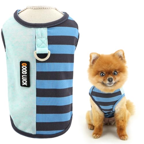 SMALLLEE_LUCKY_STORE Gestricktes Hunde-T-Shirt für extra kleine und kleine Hunde, gestreifter Haustierpullover mit D-Ring, Welpen, atmungsaktiv, dehnbar, Frühling, Sommer, Chihuahua, Yorkie SMALLLEE_LUCKY_STORE Gestricktes Hunde-T-Shirt für extra kleine und kleine Hunde, gestreifter Haustierpullover mit D-Ring, Welpen, atmungsaktiv, dehnbar, Frühling, Sommer, Chihuahua, Yorkie von smalllee_lucky_store