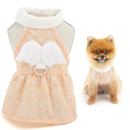 SMALLLEE_LUCKY_STORE Gestricktes Hundekleid für extra kleine und kleine Hunde, solider Welpenrock mit Engelsflügel, D-Ring, dehnbar, Sommer, Frühling, Haustierkleidung, Yorkie, Chihuahua, Katzen SMALLLEE_LUCKY_STORE Gestricktes Hundekleid für extra kleine und kleine Hunde, solider Welpenrock mit Engelsflügel, D-Ring, dehnbar, Sommer, Frühling, Haustierkleidung, Yorkie, Chihuahua, Katzen von smalllee_lucky_store