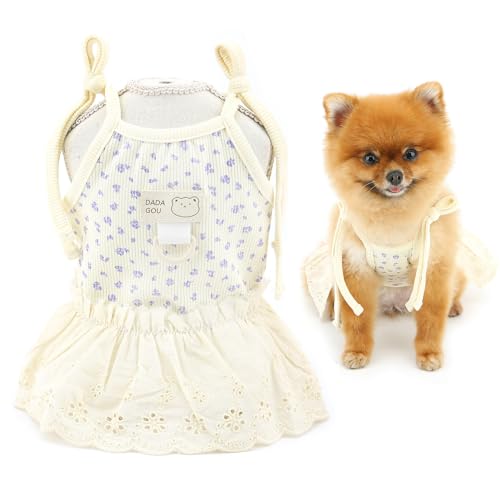 SMALLLEE_LUCKY_STORE Gestricktes Hundekleid für kleine Hunde, Blumenmuster, Pullover-Trägerkleid mit D-Ring, dehnbar, Sommerkleidung, atmungsaktiv, Welpengeschirr, Rock, Chihuahua, Yorkie, Katze, SMALLLEE_LUCKY_STORE Gestricktes Hundekleid für kleine Hunde, Blumenmuster, Pullover-Trägerkleid mit D-Ring, dehnbar, Sommerkleidung, atmungsaktiv, Welpengeschirr, Rock, Chihuahua, Yorkie, Katze, von smalllee_lucky_store