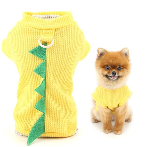 SMALLLEE_LUCKY_STORE Gestricktes Waffel-Hunde-T-Shirt für extra kleine und kleine Hunde, Haustierpullover mit D-Ring, Welpen, Dinosaurier, Weste, dehnbar, Frühling, Sommer, Chihuahua, Yorkie SMALLLEE_LUCKY_STORE Gestricktes Waffel-Hunde-T-Shirt für extra kleine und kleine Hunde, Haustierpullover mit D-Ring, Welpen, Dinosaurier, Weste, dehnbar, Frühling, Sommer, Chihuahua, Yorkie von smalllee_lucky_store