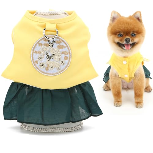 SMALLLEE_LUCKY_STORE Hanbok Hundekleid für kleine Hunde, Mädchen, traditioneller Rock mit D-Ring, Hochzeit, Tanz, Cosplay, Halloween-Kostüm, klassisches koreanisches Kleidungsset, Palast-Outfit, Gelb, SMALLLEE_LUCKY_STORE Hanbok Hundekleid für kleine Hunde, Mädchen, traditioneller Rock mit D-Ring, Hochzeit, Tanz, Cosplay, Halloween-Kostüm, klassisches koreanisches Kleidungsset, Palast-Outfit, Gelb, von smalllee_lucky_store