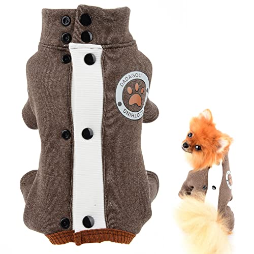 SMALLLEE_LUCKY_STORE Haustier-Pyjama, für kleine Hunde, Katzen, Welpen, Pullover, Shirt, Bodysuit, Yorkie, Chihuahua, warme Winterkleidung von smalllee_lucky_store