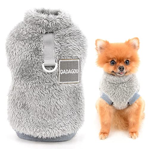 SMALLLEE_LUCKY_STORE Haustier-Sherpa-Fleece-Pullover Weste Rollkragenpullover mit D-Ring weiches Sweatshirt für kleine Hunde Katzen, Welpen Yorkie Chihuahua warme Herbst-Winterkleidung, Grau, S SMALLLEE_LUCKY_STORE Haustier-Sherpa-Fleece-Pullover Weste Rollkragenpullover mit D-Ring weiches Sweatshirt für kleine Hunde Katzen, Welpen Yorkie Chihuahua warme Herbst-Winterkleidung, Grau, S von smalllee_lucky_store