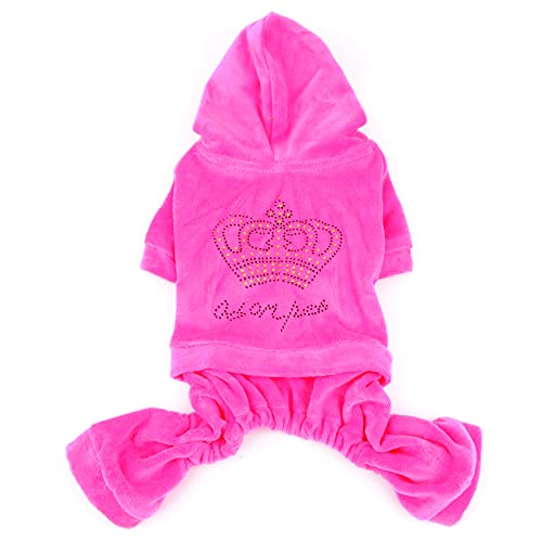 SMALLLEE_LUCKY_STORE Haustierkleidung für kleine Hunde und Katzen, weicher Samt, Krone, Overall, Mantel, Hooide, Pyjama, Trainingsanzug, Pink, M SMALLLEE_LUCKY_STORE Haustierkleidung für kleine Hunde und Katzen, weicher Samt, Krone, Overall, Mantel, Hooide, Pyjama, Trainingsanzug, Pink, M von smalllee_lucky_store