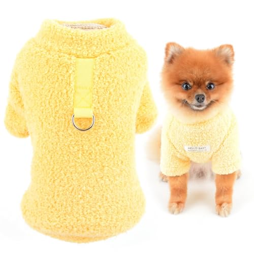 SMALLLEE_LUCKY_STORE Hunde-Fleecepullover für kleine Hunde, solides Haustier-Pullover Sweatshirt mit Buchstaben-Patch und D-Ring, Welpen-Outfits Yorkie Chihuahua Warme Kleidung Winter Herbst Kleidung, SMALLLEE_LUCKY_STORE Hunde-Fleecepullover für kleine Hunde, solides Haustier-Pullover Sweatshirt mit Buchstaben-Patch und D-Ring, Welpen-Outfits Yorkie Chihuahua Warme Kleidung Winter Herbst Kleidung, von smalllee_lucky_store