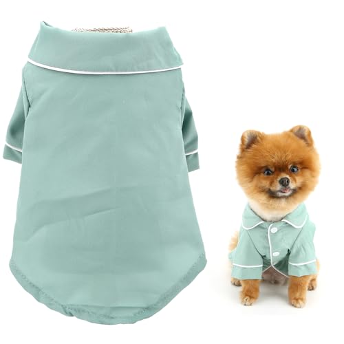 SMALLLEE_LUCKY_STORE Hunde-Pyjama für kleine, mittelgroße Hunde und Katzen, weiche Haustier-Nachtwäsche, Hemden, bequem, Revers, Pyjama, Loungewear, Kleidung, Bulldogge, Chihuahua, Yorkie, von smalllee_lucky_store