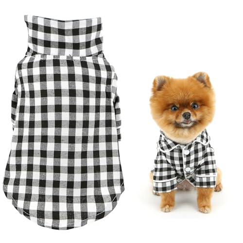 SMALLLEE_LUCKY_STORE Hunde-Pyjama für kleine, mittelgroße Hunde und Katzen, weiche Haustier-Nachtwäsche, Hemden, bequem, Revers, Pyjama, Loungewear, Kleidung, Bulldogge, Chihuahua, Yorkie, von smalllee_lucky_store