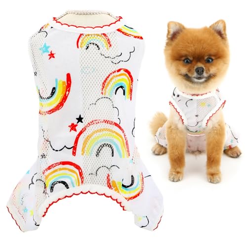 SMALLLEE_LUCKY_STORE Hunde-Pyjama für kleine Hunde, kühlender Netzstoff, Welpenpullover, Jumpsuit mit Cartoon-Muster, ärmellos, atmungsaktiv, Haustier-Pyjama, Sommer, Frühling, Chihuahua, Yorkie, Rot, SMALLLEE_LUCKY_STORE Hunde-Pyjama für kleine Hunde, kühlender Netzstoff, Welpenpullover, Jumpsuit mit Cartoon-Muster, ärmellos, atmungsaktiv, Haustier-Pyjama, Sommer, Frühling, Chihuahua, Yorkie, Rot, von smalllee_lucky_store