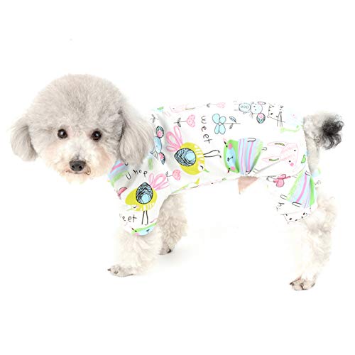 SMALLLEE_LUCKY_STORE Hunde-Pyjama mit lustigem Maus-Aufdruck, Baumwolle, für kleine Hunde, weicher Jumpsuit für Frühling und Sommer, Yorkie, Chihuahua, Größe M von smalllee_lucky_store