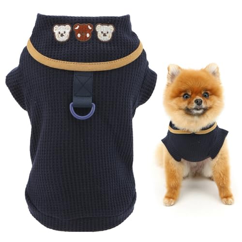 SMALLLEE_LUCKY_STORE Hunde-Shirt für kleine Hunde, Waffelmuster, solider Haustierpullover, T-Shirt mit D-Ring, für Sommer, Frühling, dehnbare Kleidung, Welpen-T-Shirt, Chihuahua, Yorkie, SMALLLEE_LUCKY_STORE Hunde-Shirt für kleine Hunde, Waffelmuster, solider Haustierpullover, T-Shirt mit D-Ring, für Sommer, Frühling, dehnbare Kleidung, Welpen-T-Shirt, Chihuahua, Yorkie, von smalllee_lucky_store