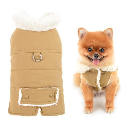 SMALLLEE_LUCKY_STORE Hunde-Trenchcoat für kleine Hunde, mit Fleece gefüttert, solide Haustierjacke, Weste mit D-Ring, Welpen, gepolstert, für kaltes Wetter, isoliert, Chihuahua, Yorkie, SMALLLEE_LUCKY_STORE Hunde-Trenchcoat für kleine Hunde, mit Fleece gefüttert, solide Haustierjacke, Weste mit D-Ring, Welpen, gepolstert, für kaltes Wetter, isoliert, Chihuahua, Yorkie, von smalllee_lucky_store