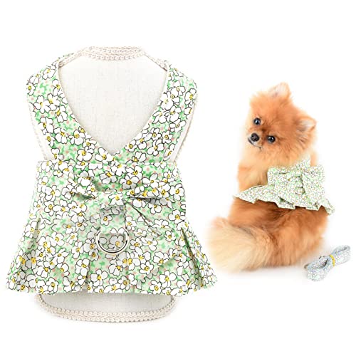 SMALLLEE_LUCKY_STORE Hundegeschirr mit Blumenmuster und Leine, Schleife, Prinzessinnenkleid für kleine, mittelgroße Hunde, Katzen, Welpenrock mit D-Ring, weibliche Sommer-Haustierbekleidung,Grün, XXL SMALLLEE_LUCKY_STORE Hundegeschirr mit Blumenmuster und Leine, Schleife, Prinzessinnenkleid für kleine, mittelgroße Hunde, Katzen, Welpenrock mit D-Ring, weibliche Sommer-Haustierbekleidung,Grün, XXL von smalllee_lucky_store