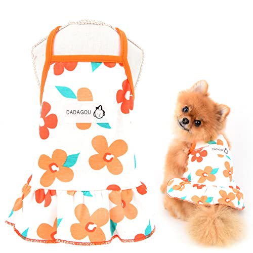 SMALLLEE_LUCKY_STORE Kleid mit Blumenmuster für kleine und mittelgroße Hunde und Katzen von smalllee_lucky_store