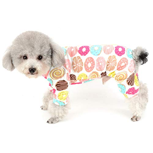 SMALLLEE_LUCKY_STORE Lustiger Donut-Hunde-Pyjama für kleine Hunde, weicher Jumpsuit für Frühling und Sommer, Yorkie Chihuahua, Größe M SMALLLEE_LUCKY_STORE Lustiger Donut-Hunde-Pyjama für kleine Hunde, weicher Jumpsuit für Frühling und Sommer, Yorkie Chihuahua, Größe M von smalllee_lucky_store