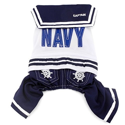 SMALLLEE_LUCKY_STORE Marine Captain Matrosen-Kostüm für Hunde, vierbeinig, Blau, Größe M SMALLLEE_LUCKY_STORE Marine Captain Matrosen-Kostüm für Hunde, vierbeinig, Blau, Größe M von smalllee_lucky_store