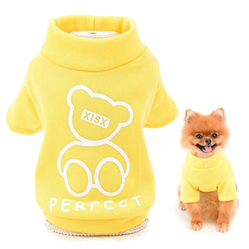 SMALLLEE_LUCKY_STORE Niedlicher Cartoon-Welpen-Fleece-Sweatshirt, Pullover für kleine, mittelgroße Hunde, Katzen, Jungen, Mädchen, Yorkie, Chihuahua, Kätzchen, warm, Herbst, Winterkleidung, Gelb, S SMALLLEE_LUCKY_STORE Niedlicher Cartoon-Welpen-Fleece-Sweatshirt, Pullover für kleine, mittelgroße Hunde, Katzen, Jungen, Mädchen, Yorkie, Chihuahua, Kätzchen, warm, Herbst, Winterkleidung, Gelb, S von smalllee_lucky_store
