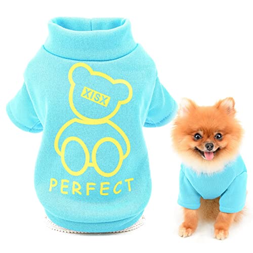 SMALLLEE_LUCKY_STORE Niedlicher Cartoon-Welpen-Fleece-Sweatshirt, Pullover für kleine, mittelgroße Hunde, Katzen, Jungen, Mädchen, Yorkie, Chihuahua, Kätzchen, warm, Herbst, Winterkleidung, blau, L SMALLLEE_LUCKY_STORE Niedlicher Cartoon-Welpen-Fleece-Sweatshirt, Pullover für kleine, mittelgroße Hunde, Katzen, Jungen, Mädchen, Yorkie, Chihuahua, Kätzchen, warm, Herbst, Winterkleidung, blau, L von smalllee_lucky_store