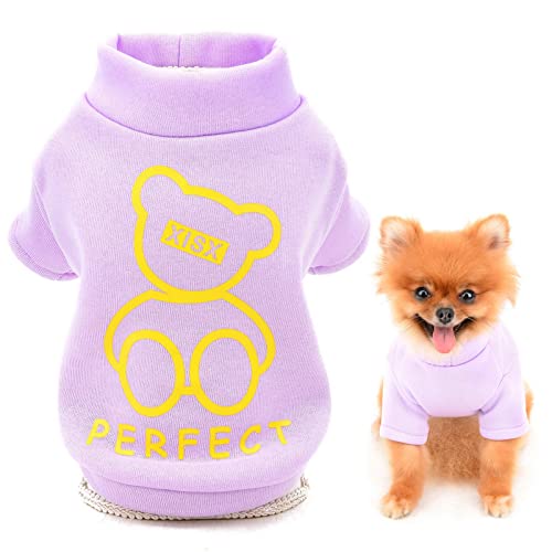 SMALLLEE_LUCKY_STORE Niedlicher Cartoon-Welpen-Fleece-Sweatshirt, Pullover für kleine, mittelgroße Hunde, Katzen, Jungen, Mädchen, Yorkie, Chihuahua, Kätzchen, warm, Herbst, Winterkleidung, lila, S SMALLLEE_LUCKY_STORE Niedlicher Cartoon-Welpen-Fleece-Sweatshirt, Pullover für kleine, mittelgroße Hunde, Katzen, Jungen, Mädchen, Yorkie, Chihuahua, Kätzchen, warm, Herbst, Winterkleidung, lila, S von smalllee_lucky_store