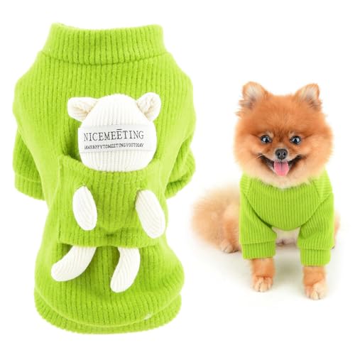 SMALLLEE_LUCKY_STORE Niedlicher Strickpullover für kleine Hunde mit Bär, Puppe, Katze, Pullover, Welpen, warme Kleidung, kaltes Wetter, Haustier-Sweatshirt, Winter, Herbst, Hundebekleidung, weiche von smalllee_lucky_store