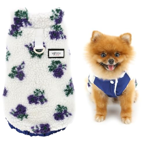 SMALLLEE_LUCKY_STORE Shearling Fleece-Hundemantel für kleine Hunde, Blumenmuster, Welpen, Weste, Jacke mit D-Ring, isolierte Haustierkleidung, Winter, Herbst, Chihuahua, Yorkie-Kostüm, Lila, Größe L SMALLLEE_LUCKY_STORE Shearling Fleece-Hundemantel für kleine Hunde, Blumenmuster, Welpen, Weste, Jacke mit D-Ring, isolierte Haustierkleidung, Winter, Herbst, Chihuahua, Yorkie-Kostüm, Lila, Größe L von smalllee_lucky_store