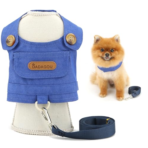 SMALLLEE_LUCKY_STORE Solid Denim Hundegeschirr für kleine Hunde, kein Ziehen, Welpenkleidung mit Leine, Haustiergeschirr, Weste mit D-Ring, Sommershirt, Haustier, Chihuahua, Yorkie, Outdoor SMALLLEE_LUCKY_STORE Solid Denim Hundegeschirr für kleine Hunde, kein Ziehen, Welpenkleidung mit Leine, Haustiergeschirr, Weste mit D-Ring, Sommershirt, Haustier, Chihuahua, Yorkie, Outdoor von smalllee_lucky_store
