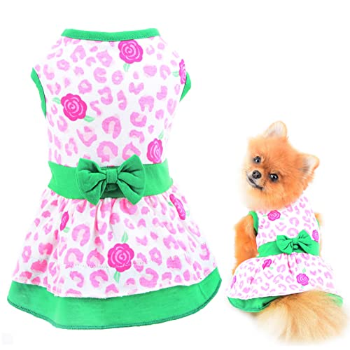 SMALLLEE_LUCKY_STORE Sommer-Kleidung für kleine und mittelgroße Hunde, Katzen, Mädchen, niedlicher Baumwollrock, für Yorkie, Chihuahua, Kleidung von smalllee_lucky_store