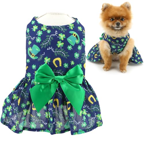 SMALLLEE_LUCKY_STORE St. Patrick's Hundekleid für extra kleine und kleine Hunde, Rock mit niedlicher bedruckter Schleife, Festival-Outfit, dehnbare Haustierkleidung, Yorkie, Chihuahua, Katzen, Kostüm, SMALLLEE_LUCKY_STORE St. Patrick's Hundekleid für extra kleine und kleine Hunde, Rock mit niedlicher bedruckter Schleife, Festival-Outfit, dehnbare Haustierkleidung, Yorkie, Chihuahua, Katzen, Kostüm, von smalllee_lucky_store