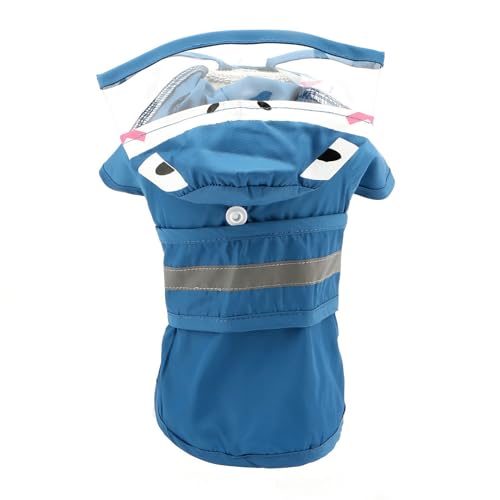 SMALLLEE_LUCKY_STORE Süßer Hai-Hunde-Regenmantel mit transparenter Kapuze und Loch für Geschirr, verstellbar, wasserdicht, Regenjacke für kleine, mittelgroße und große Hunde, Jungen, Mädchen, SMALLLEE_LUCKY_STORE Süßer Hai-Hunde-Regenmantel mit transparenter Kapuze und Loch für Geschirr, verstellbar, wasserdicht, Regenjacke für kleine, mittelgroße und große Hunde, Jungen, Mädchen, von smalllee_lucky_store