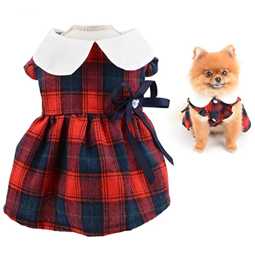 SMALLLEE_LUCKY_STORE Vintage Schottische Plaid Schleife Mädchen Hundekleid Elegant Pinzessin Frühling Sommer Haustiere Kleidung Kätzchen Weihnachten Outfits Welpen Kostüm, Rot, XS SMALLLEE_LUCKY_STORE Vintage Schottische Plaid Schleife Mädchen Hundekleid Elegant Pinzessin Frühling Sommer Haustiere Kleidung Kätzchen Weihnachten Outfits Welpen Kostüm, Rot, XS von smalllee_lucky_store