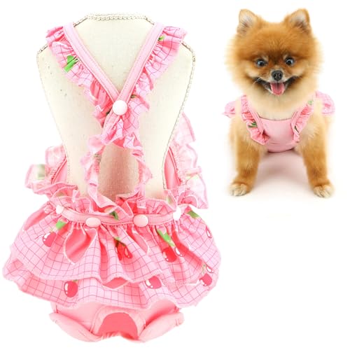 SMALLLEE_LUCKY_STORE Waschbare, wiederverwendbare Hundewindel, kariert, Sanitärhöschen mit Strumpfhalter, Welpen, niedliche Haustierunterwäsche, Windel-Jumpsuits für Hündinnen in Hitzeperiode, Rosa, SMALLLEE_LUCKY_STORE Waschbare, wiederverwendbare Hundewindel, kariert, Sanitärhöschen mit Strumpfhalter, Welpen, niedliche Haustierunterwäsche, Windel-Jumpsuits für Hündinnen in Hitzeperiode, Rosa, von smalllee_lucky_store