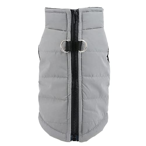 SMALLLEE_LUCKY_STORE Wasserdichte Winterjacke für kleine Hunde und Katzen, mit Reißverschluss, gepolstert, für Chihuahua, Yorkie, Kätzchen, warme Kleidung, Grau, Größe S SMALLLEE_LUCKY_STORE Wasserdichte Winterjacke für kleine Hunde und Katzen, mit Reißverschluss, gepolstert, für Chihuahua, Yorkie, Kätzchen, warme Kleidung, Grau, Größe S von smalllee_lucky_store